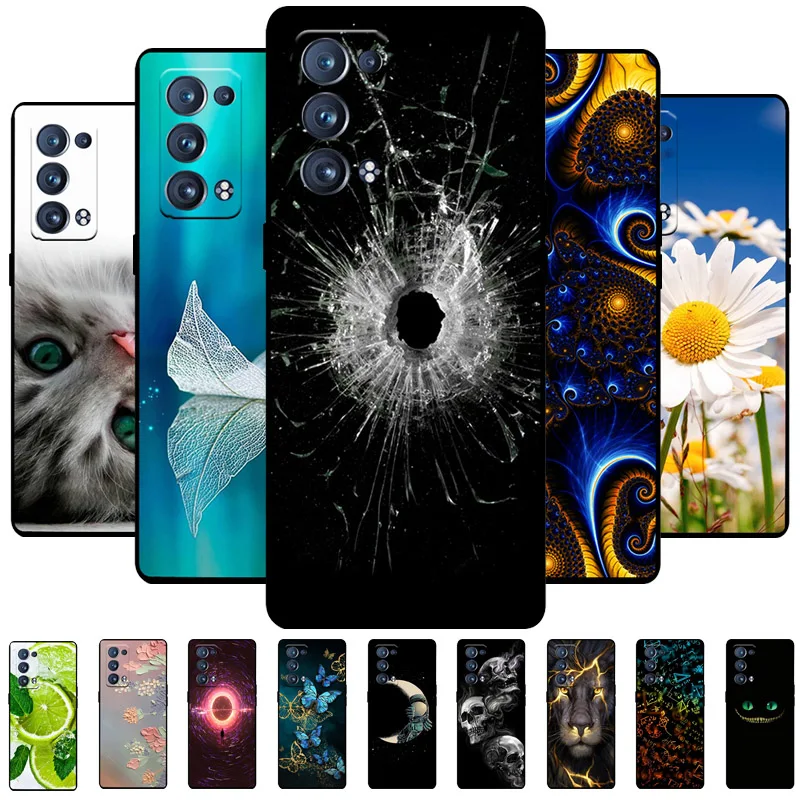 Per OPPO Reno6 Z Custodie Reno6 5G 6 Pro + Nero Morbido TPU Copertura In Silicone Per OPPO Reno 6 Pro Plus Custodie Per Telefoni Reno6 Z CPH2251 Fundas