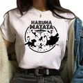 Disney Cartoon Hakuna Matata Lion King Printed Women T Shirt Harajuku 90s Ullzang Female T-shirt