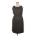 Sheri Martin New York Woman Casual Dress - Sheath Crew Neck Sleeveless: Gray Dresses - Women's Size 18