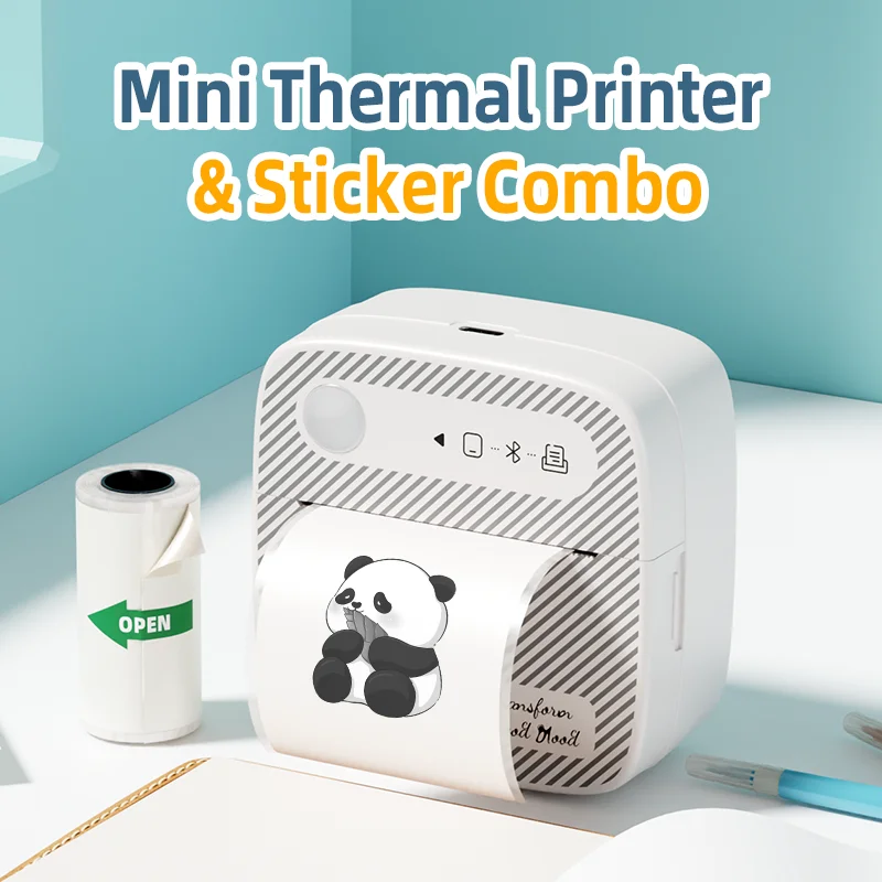 DOLEWA B3 Tragbare Mini-Drucker, kabellos, Bluetooth, tintenloser Aufkleberhersteller, Drucker, Tag-Preismaschine für Büro, Schule, Küche Image