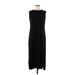 Universal Thread Casual Dress - Midi: Black Solid Dresses - Women's Size Medium