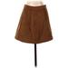 Abercrombie & Fitch Faux Leather A-Line Skirt Knee Length: Brown Solid Bottoms - Women's Size 2