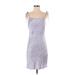 Zara Casual Dress - Mini Square Sleeveless: Purple Dresses - Women's Size Small