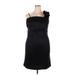 Alyn Paige Cocktail Dress - Mini Square Sleeveless: Black Print Dresses - New - Women's Size 18