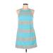 Lilly Pulitzer Casual Dress - A-Line Crew Neck Sleeveless: Blue Dresses - Women's Size 6