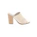 Dolce Vita Mule/Clog: Slip On Chunky Heel Boho Chic Ivory Solid Shoes - Women's Size 8 - Open Toe