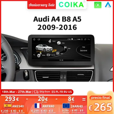 Autoradio Android pour Audi A4 B8 A5 2009-2012 Carplay sans fil WIFI epiGPS Navi unité