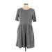 Gap Casual Dress - Mini Scoop Neck Short sleeves: Gray Dresses - Women's Size Large