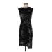 White House Black Market Cocktail Dress High Neck Sleeveless: Black Solid Dresses - Women's Size 2 Petite