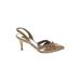 White House Black Market Heels: Pumps Stilleto Cocktail Party Tan Solid Shoes - Women's Size 10 - Pointed Toe