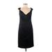 Calvin Klein Casual Dress - Party V Neck Sleeveless: Black Solid Dresses - Women's Size 8