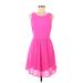 Lush Casual Dress - A-Line: Pink Solid Dresses - Women's Size Medium