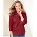 Blair Women's Foxcroft Wrinkle-Free Solid 3/4 Sleeve Shirt - Red - 8 - Misses