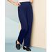 Blair Women's Ponte Stitched Crease Straight Leg Pull-On Pants - Blue - 1X - Womens