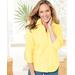 Blair Women's Foxcroft Wrinkle-Free Solid 3/4 Sleeve Shirt - Yellow - 12 - Misses