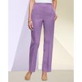 Blair Women's Herringbone Straight Leg Pull-On Pants - Purple - PXL - Petite