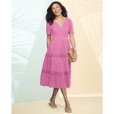 Blair Women's Malibu Gauze Tiered Dress - Purple - L - Misses