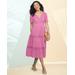 Blair Women's Malibu Gauze Tiered Dress - Purple - 3X - Womens