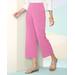 Blair Women's Stretch Look-Of-Linen Crop Pants - Pink - XL - Misses