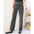 Blair Women's Everyday Velour Straight Leg Pull-On Pants - Grey - 2X - Womens