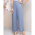 Blair Women's Alex Evenings Special Occasion Chiffon Pull-On Pants - Blue - L - Misses