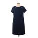 Donna Morgan Casual Dress - Shift: Blue Solid Dresses - Women's Size 8