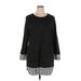 Tacera Casual Dress - Sweater Dress Crew Neck Long sleeves: Gray Print Dresses - Women's Size X-Large