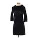 Juicy Couture Casual Dress - Mini Crew Neck 3/4 sleeves: Black Solid Dresses - Women's Size P