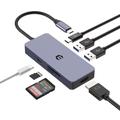 Tymyp USB C Hub, USB C Adapter, 7 Ports Multiport Adapter Doppelmonitor mit USB C zu HDMI 4K, USB 3.0 USB-A/C Port, 100W PD, SD/TF Kartenleser für Tablet und Laptop