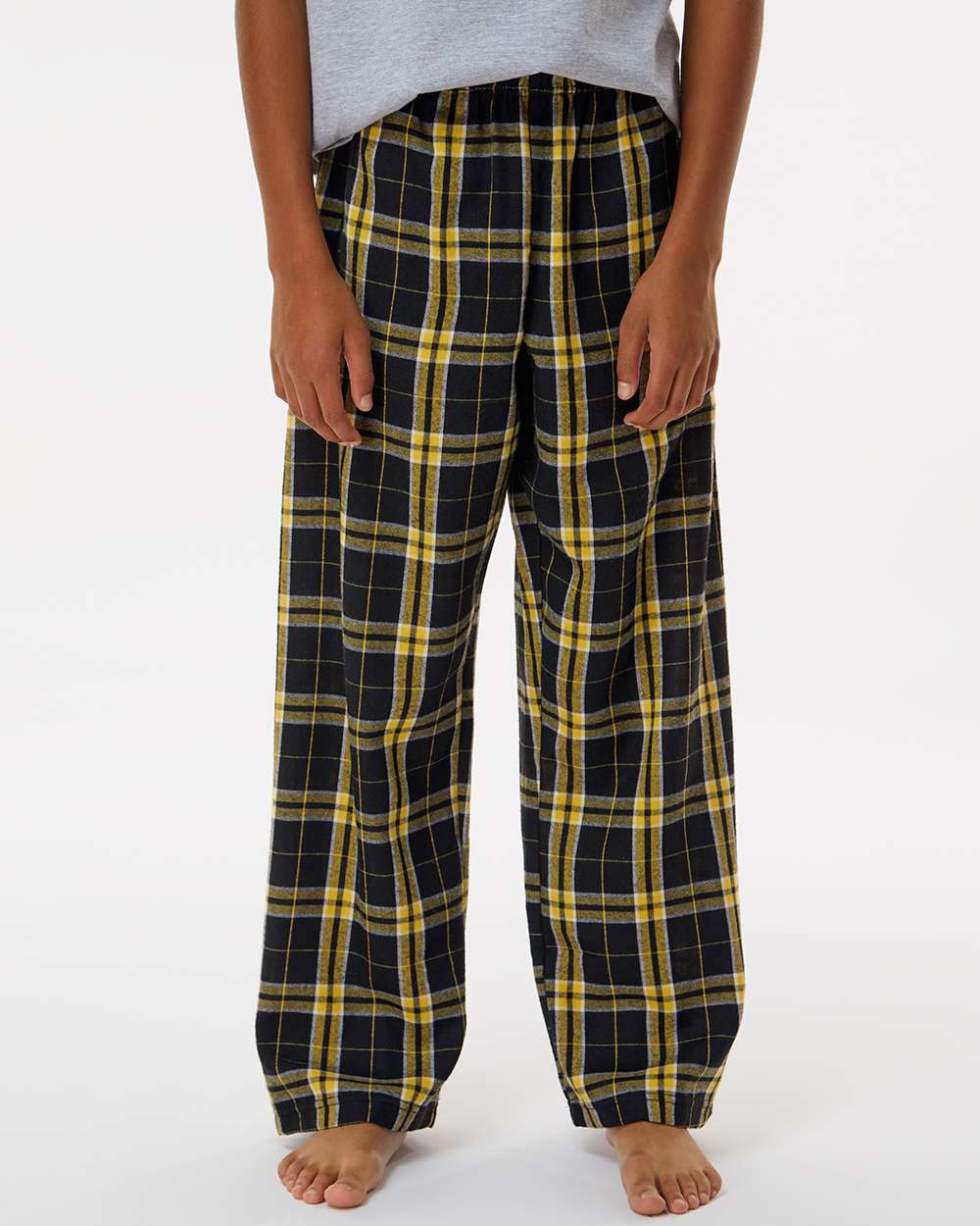 Boxercraft BY6624 Youth Polyester Flannel Pant in Black/Gold size XL