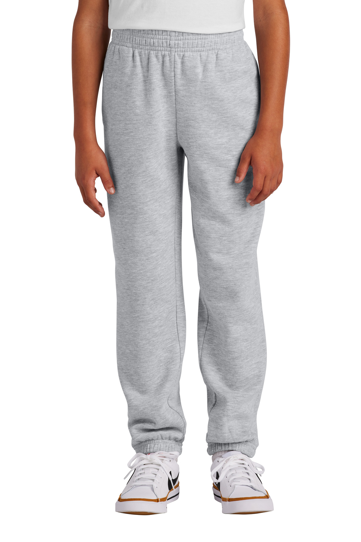 District DT6112Y Youth V.I.T. Fleece Sweatpant in Light Heather Grey size Small | Cotton/Polyester Blend