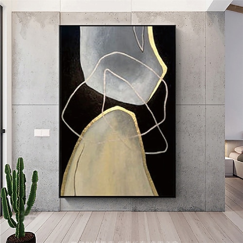 handgemachtes handgemaltes Ölgemälde Wand moderne abstrakte übergroße abstrakte Gemälde auf Leinwand schwarz-weiße Wandkunst Acrylgemälde für Hotelwanddekor Bewegung der Geister ohne Rahmen Image