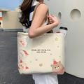 Women's Tote Shoulder Bag Canvas Tote Bag Canvas Outdoor Daily Holiday Print Large Capacity Foldable Lightweight Cartoon Geometric Cat