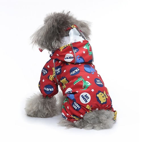 Hund Katze Regenmantel Regenjacke Mode Lässig Reflektierend Wasserdicht Weich Waschbar Bequem Outdoor Alltagstauglich Hundebekleidung for Bichon Frise Zwergspitz Baby Haustier Papillon Klein Image