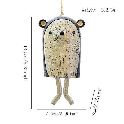 Wind Chime Resin Animal Wind Bells Colourful Rustic Hanging Decoration, Wind Chime Retro Music Bells Wind Chimes for Outdoor, Indoor, Home, Garden, Patio, Porch, Yard