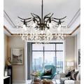 LED Chandeliers Modern Luxury, 23.5/31.2 6/9-Light Gold/Black Crystal for Home Interiors Kitchen Bedroom Iron Art Tree Branch Lamp Creative Lamp Light 110-240V