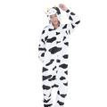 Adults' Kigurumi Pajamas Milk Cow Embroidered Onesie Pajamas Flannel Fabric Cosplay For Men and Women Christmas Animal Sleepwear Cartoon