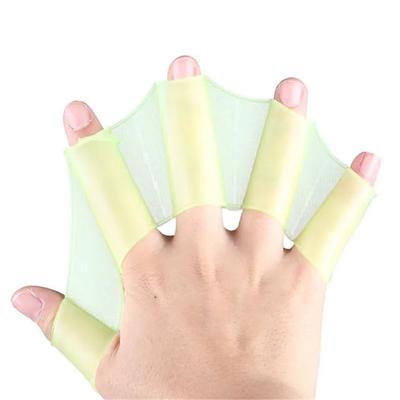 2Pcs Men Women Child Silicone Swim Pool Sports Professional Training Swimming Half Finger Hand Fins Webbed Gloves Paddles Equipment