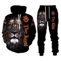 Persönlichkeit Tier Cooler Löwe 3D All Over Print Trainingsanzüge Männer Hoodie Hose 2 Stück Set Sport Anzüge 14182