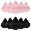 10 Pieces Powder Puffs Triangle Cosmetic Powder Puff Reusable Soft Plush Powder Sponge Makeup Foundation Sponge For Face Body Loose Powder Wet Dry Makeup Tool