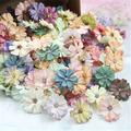 10/50/100pcs Artificial Silk Cherry Flowers Heads, Fake Peony Daisy Decor For Bridal Hair Clips Headbands Dress Diy Accessories Wedding Party Decorative Colorful