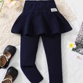 Girls Skort Legging With Fashion Logo, Slim Fit Tight Culottes For Kids Sports Leisure Outfit