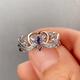 Delicate Purple Sapphire Women's Heart Two-tone Anniversary Engagement Wedding Ring