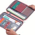 Travel Wallet & Family Passport Holder, Casual Canvas Document Organizer Case With Zipper