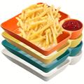 4pcs Serving Platter Set, Potato Chip Plate, Sturdy Snack Plate, Sushi Plate, 7.3'' X 6.6'' Serving Dishes For Appetizer, Charcuterie, Food, Snack, Dessert, Reusable, Bpa-free