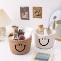 1pc Cute Storage Basket Can Be Hung On The Wall Living Room Bedroom Bathroom Storage Remote Control Snacks Cotton Rope Storage Basket Makeup Brush Storage Basket Cute Desktop Woven Basket