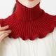 Winter Scarf Women's Coldproof Warm Knitted Neck Scarf Women's Fake Collar Red Scarf