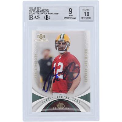 Aaron Rodgers Green Bay Packers Autographed 2005 Upper Deck Mini Jersey Collection #72 Beckett Fanatics Witnessed Authenticated 9/10 Rookie Card