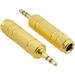 1/4 inch Female to 1/8 inch Male Audio Stereo Converter Jack Plug Adapter Gold(Pack of 2)