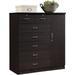 7 Drawer Jumbo Chest Five Large Drawers Two Smaller Drawers with Two Lock Hanging Rod and Three Shelves | Black